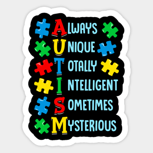 Cute Always Unique Totally Intelligent Mysterious Sticker